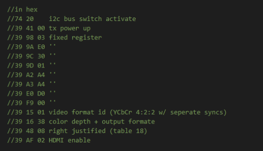 I2C Program for Configuring the ADV7511