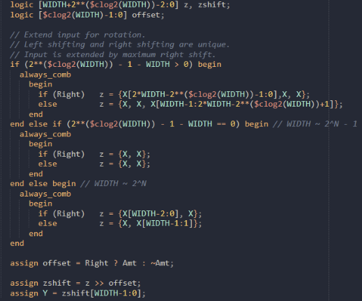 Rotating bit-shifter for any width